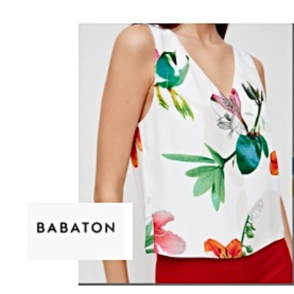 Babaton Tropical Print Murphy Blouse